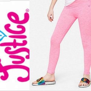 🆕 Justice Playful Pink Leggings Size 12 14 16/18 💞